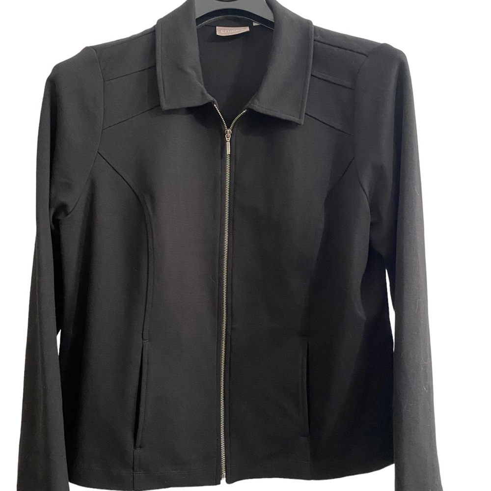 Chicos black zipper jacket sz1